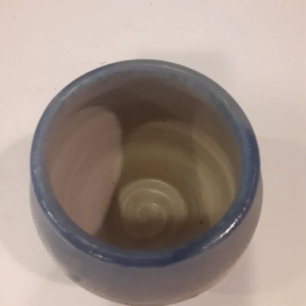 Artist Signed Benner Pottery Vase Blues & Greens Versatile Decor